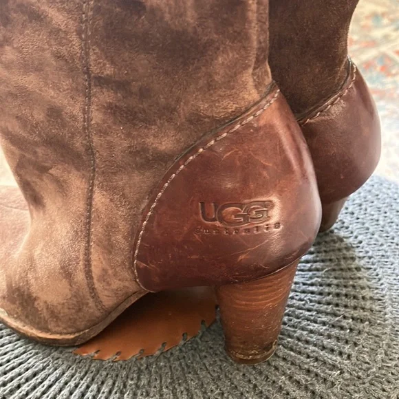 🔥🔥🔥🔥🔥UGG suede /leather high heels women’s boots🔥🔥🔥🔥 - Picture 2 of 8